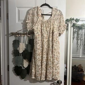 NWT mini dress w/ pockets, rust floral